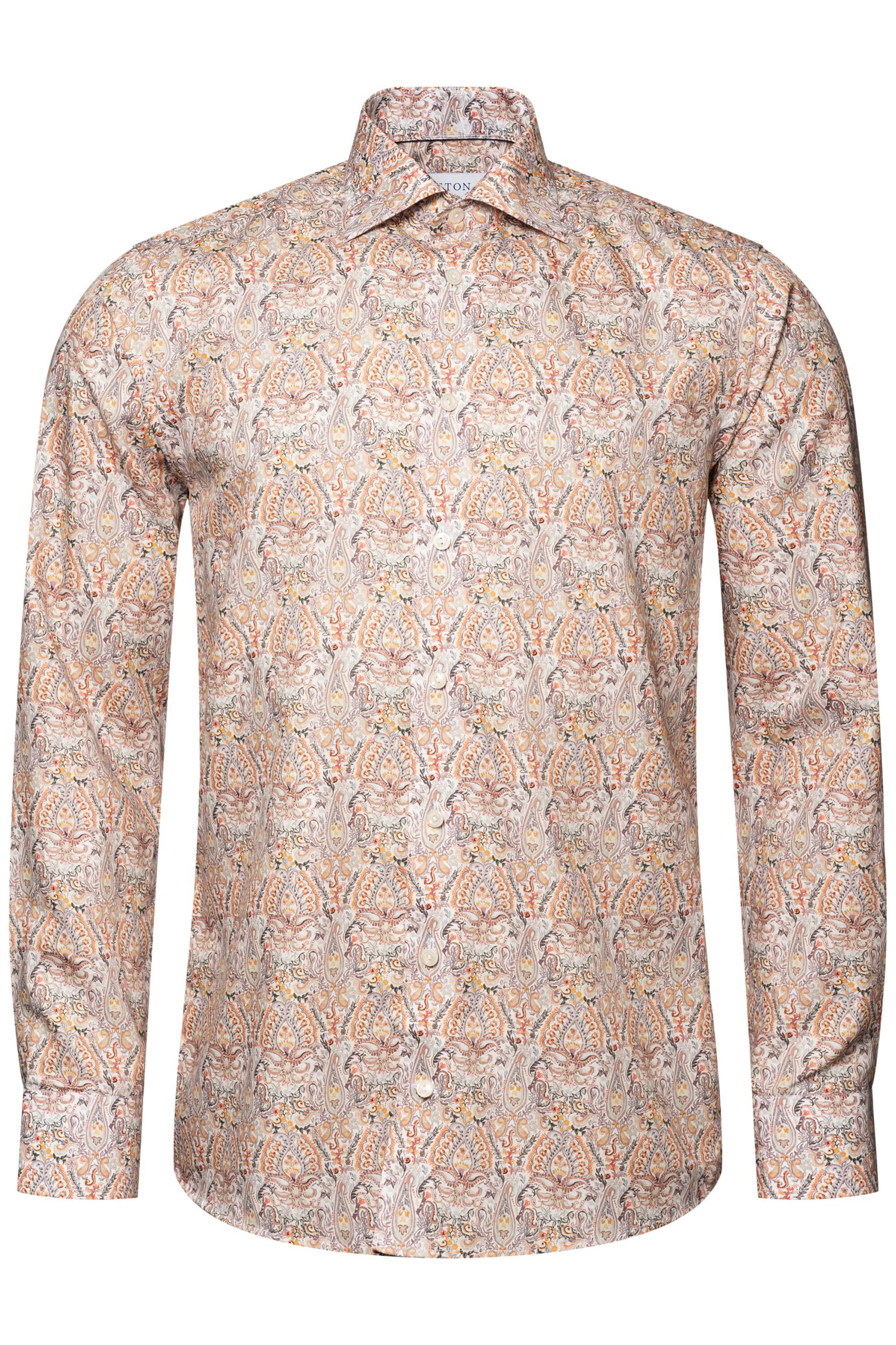 Eton Orange Paisley Cotton-Tencel® Print Shirt