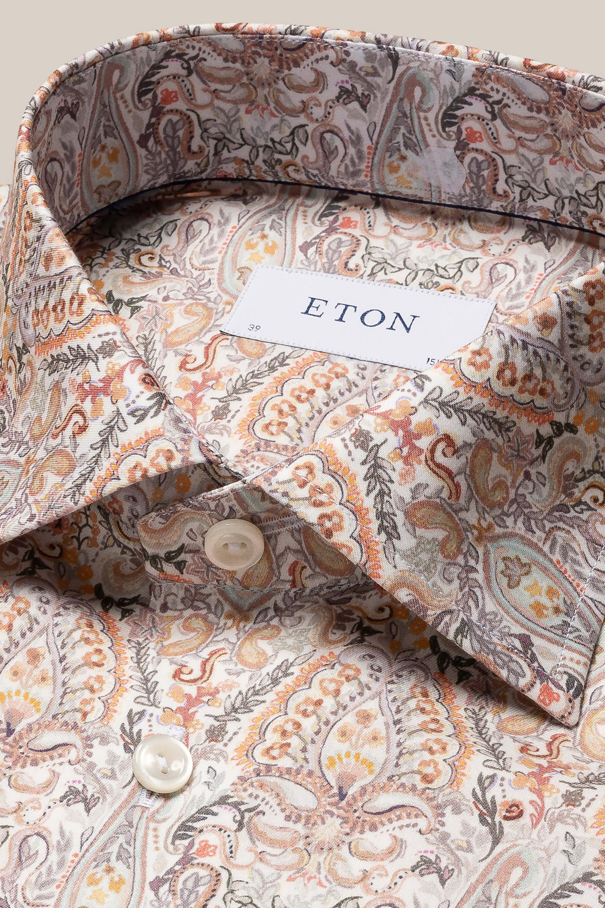 Eton Orange Paisley Cotton-Tencel® Print Shirt