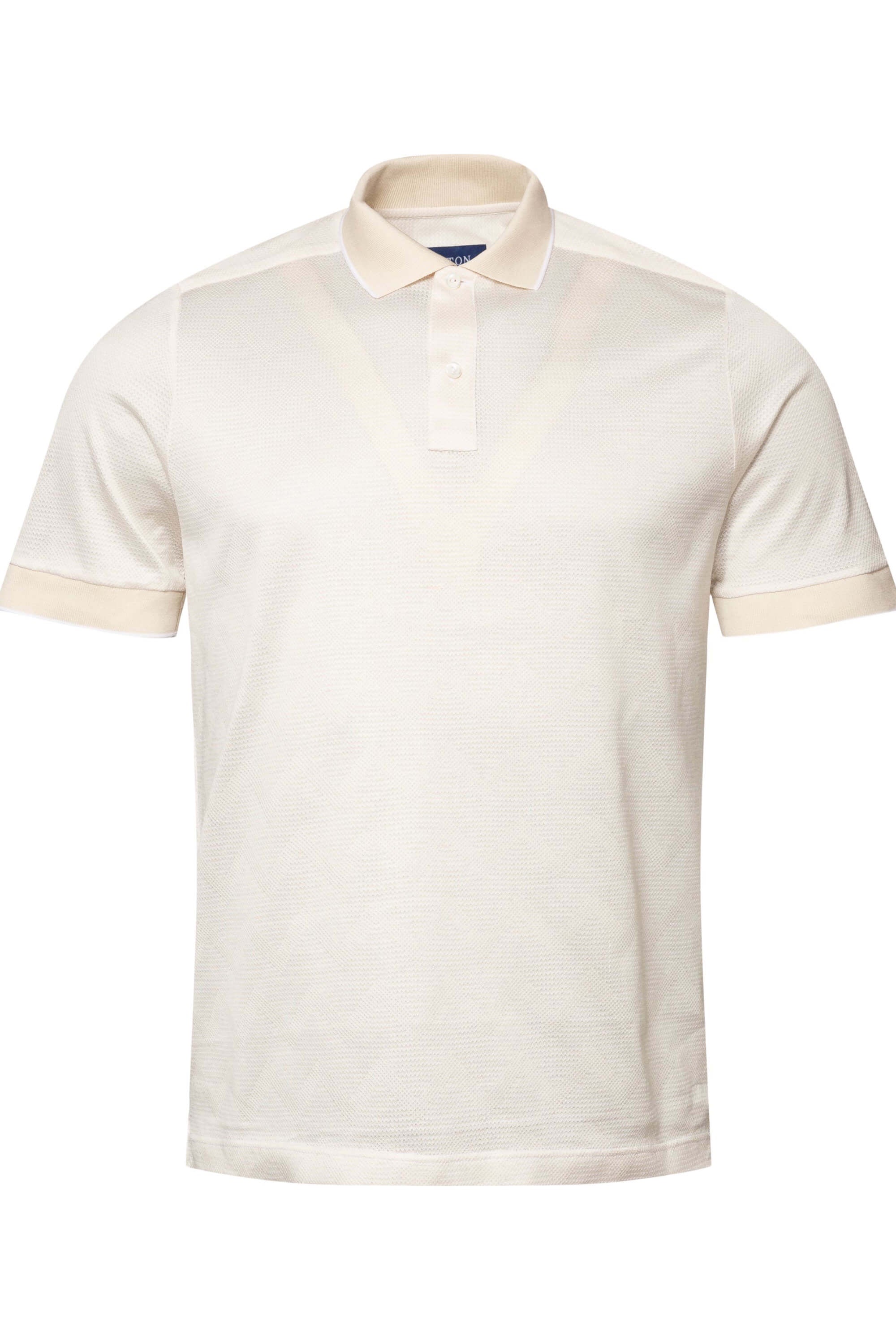Eton White Knit Collar Polo Shirt