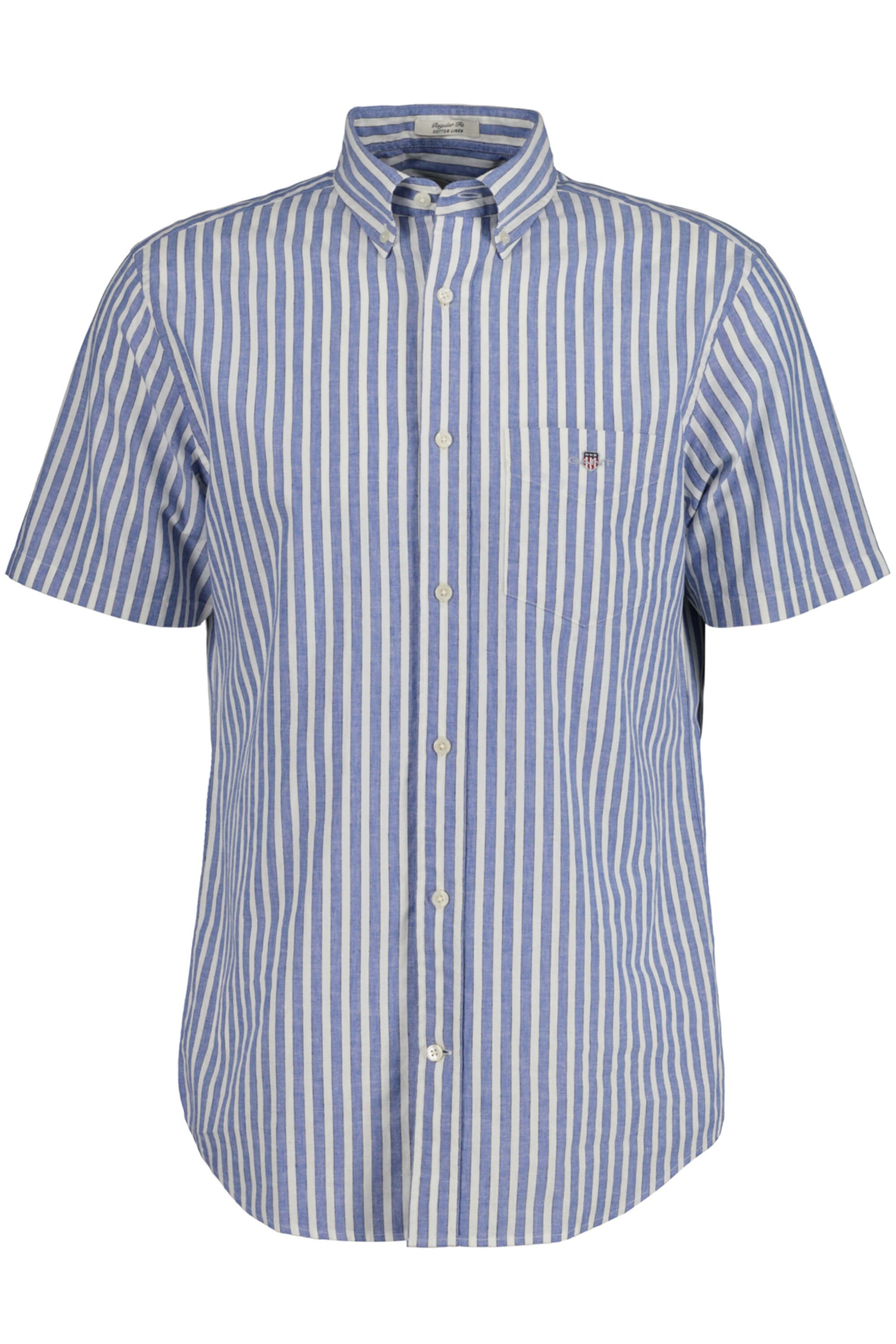 Gant Cotton Linen Stripe Shirt Rich Blue