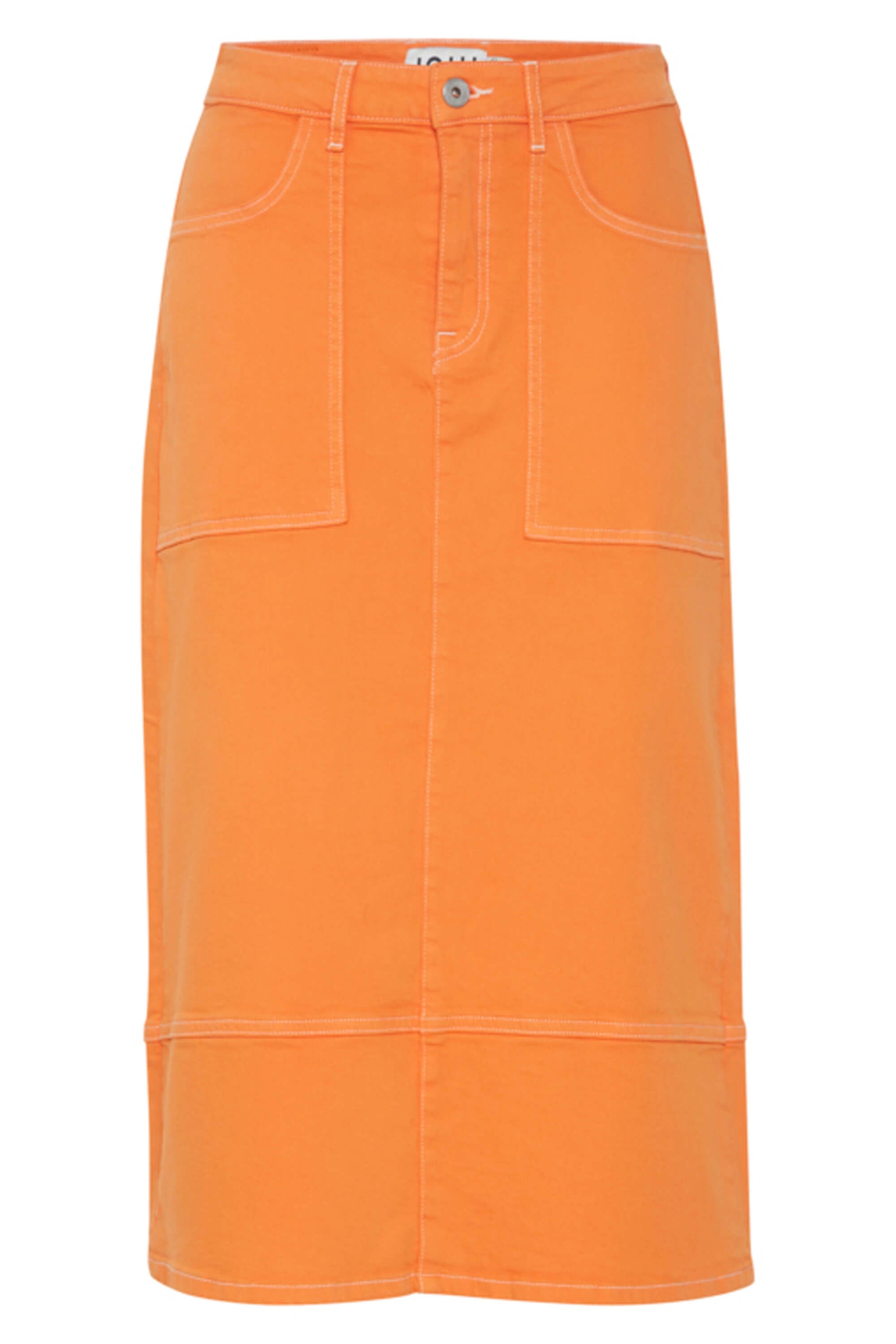 Ichi Cenny Denim Skirt Orange