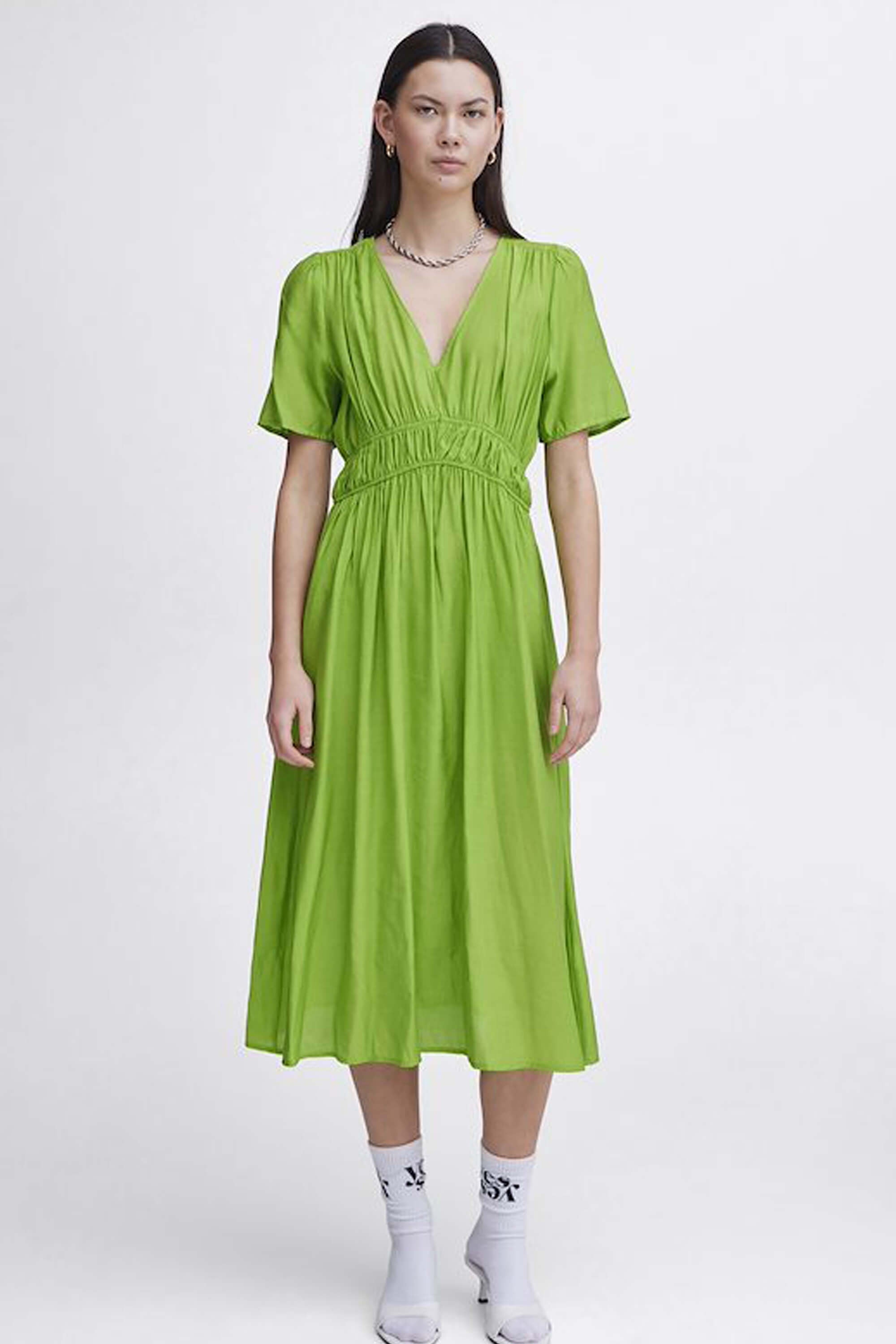 Ichi Quilla Dress Greenery