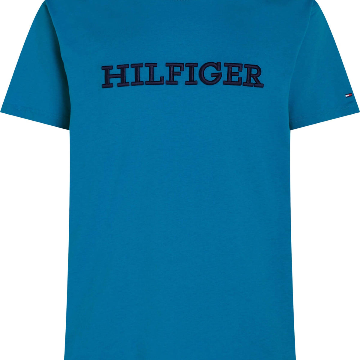 Hilfiger Tommy Monotype T-Shirt Aqua Embroidered